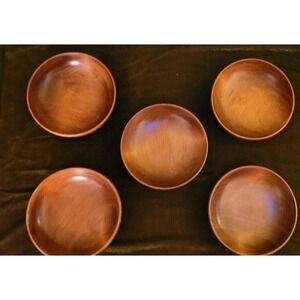 Vintage Kennedy Bros Wood Carved Salad Snack Bowls Gamenight Movie Night